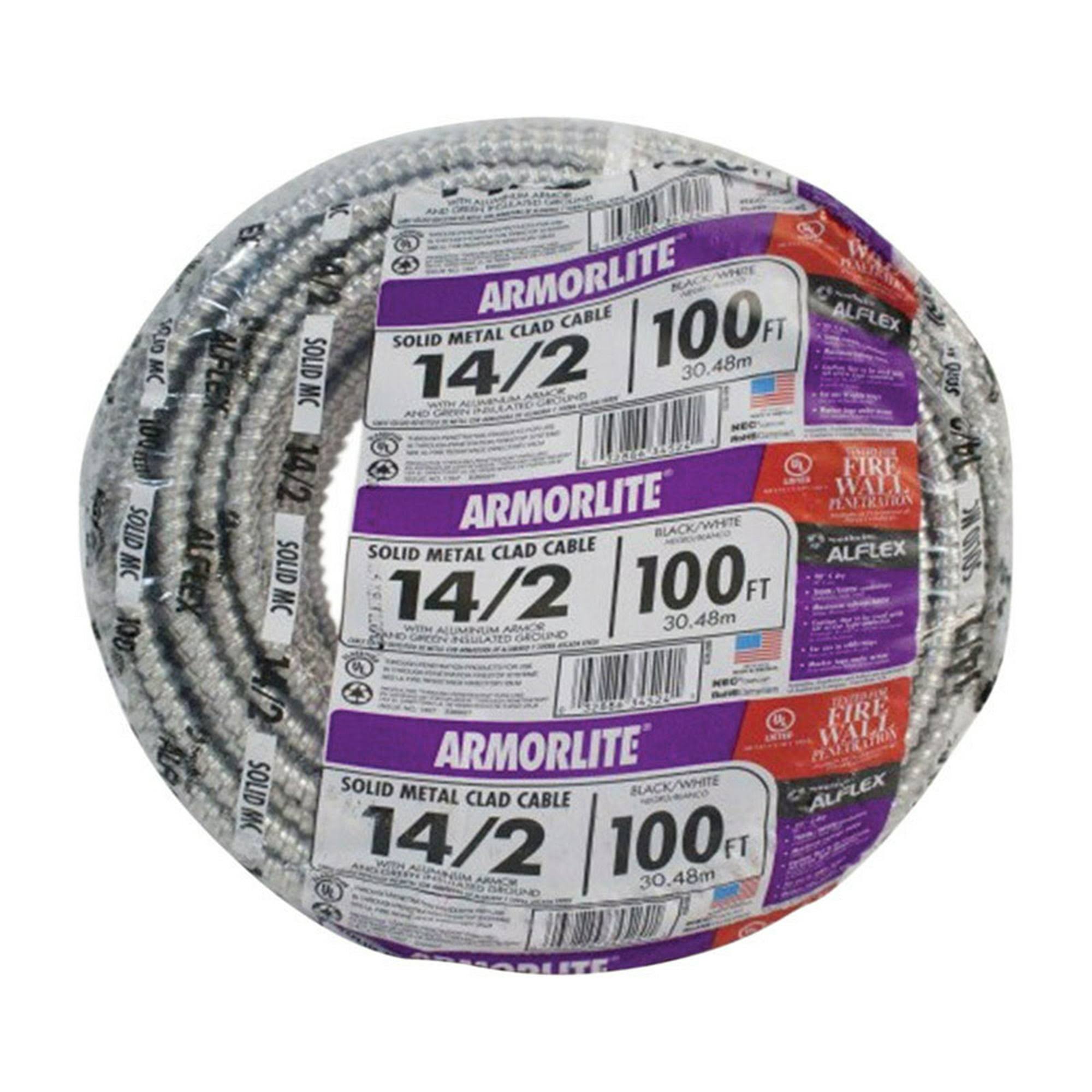 Southwire 100' 14/2 MC Aluminum Cable 68579223