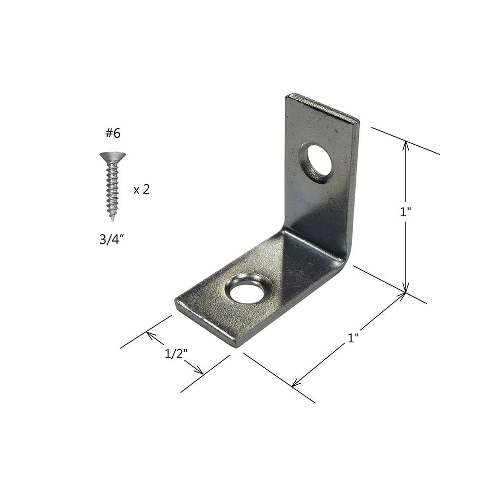 ReliaBilt 1-in x 0.5-in x 1-in-Gauge Zinc-Plated Steel Corner Brace (20-Pack) | 22500ZCBLG20