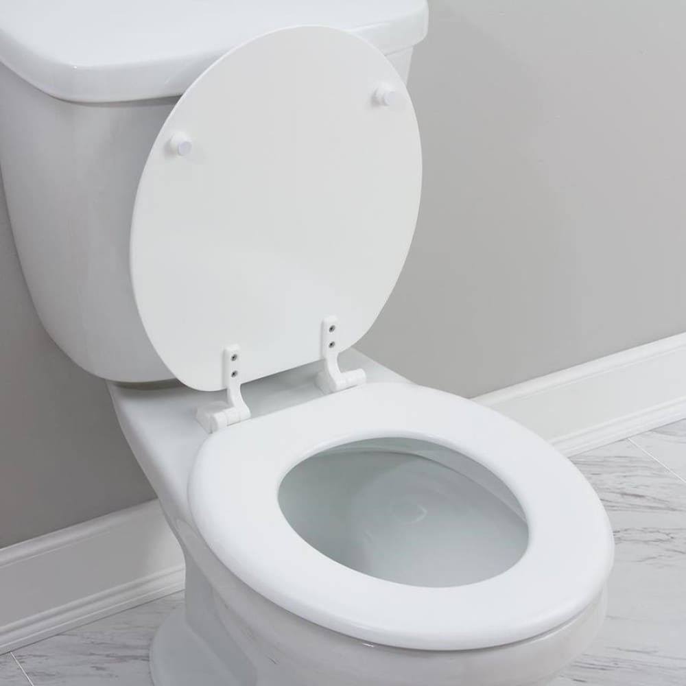 Project Source Wood White Round Toilet Seat