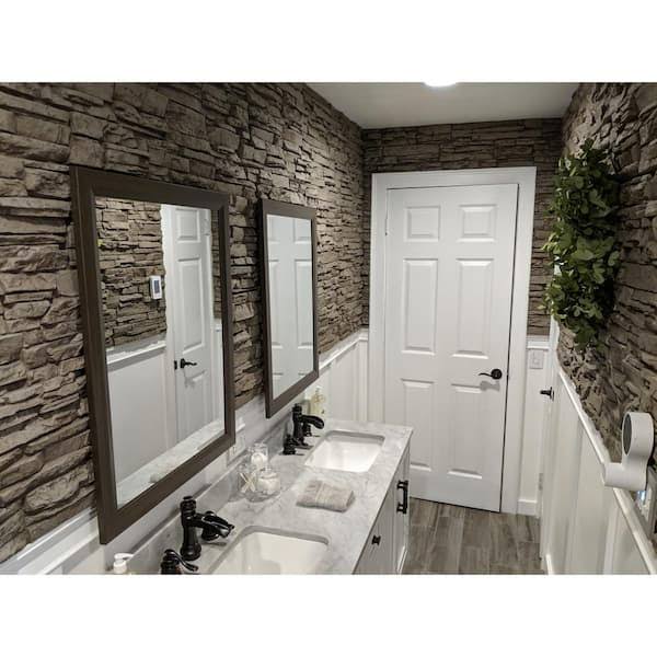 Tritan BP Lightning Ridge 48 in. x 24 in. Faux Stone Siding Panel Finished Oyster Gray Interlocking Panel