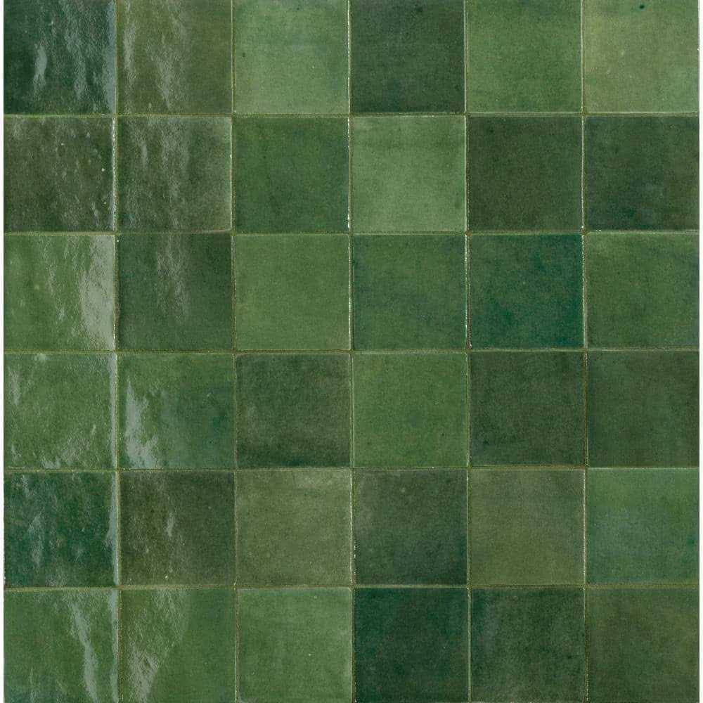 Marazzi Zellige Neo Bosco Glossy 4 in. x 4 in. Glazed Ceramic Undulated Wall Tile (7.98 Sq. ft./Case)