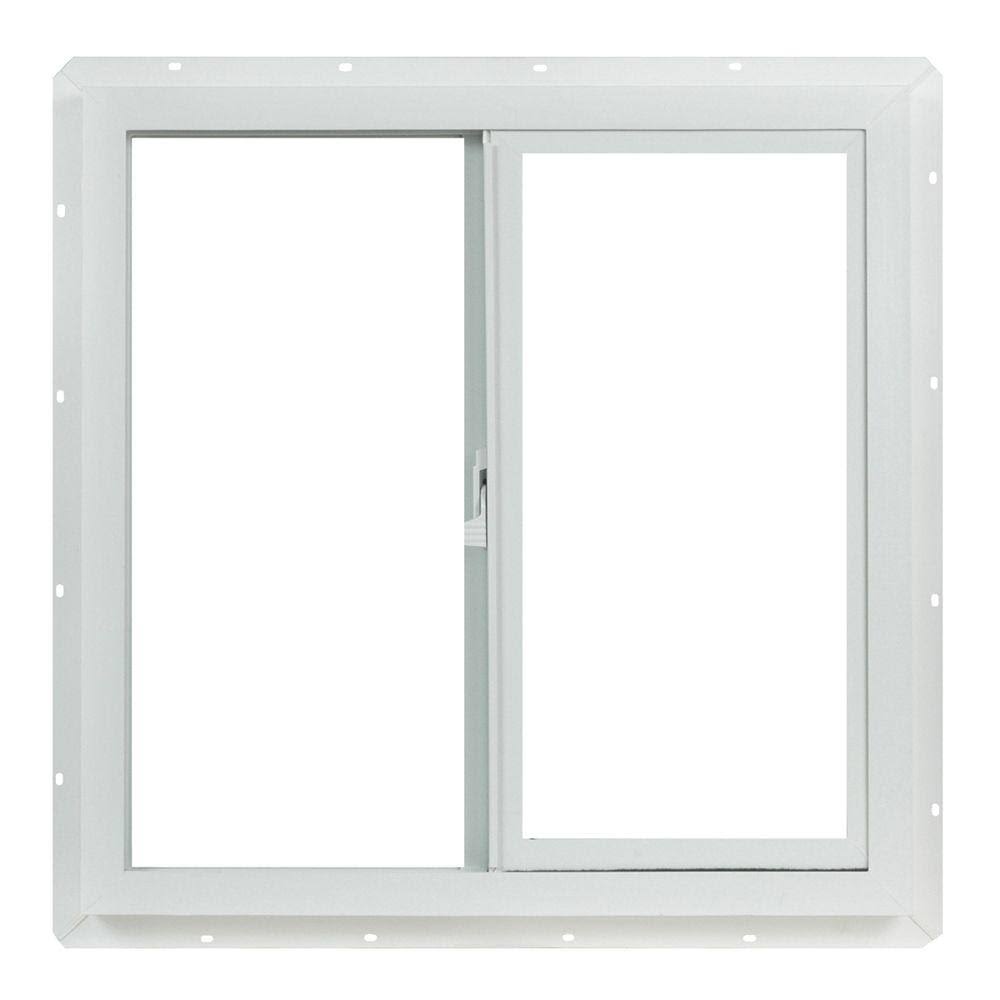 Single Slider Dual Pane Windows 23.5 in. x 23.5 in. Insulated Glass Screen Solid