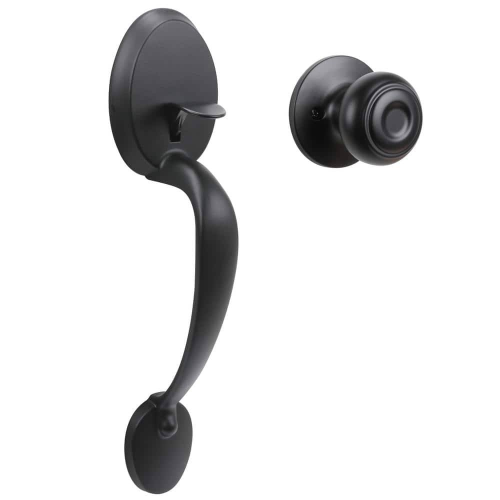 Defiant Wilmington Matte Black Door Handleset with Hartford Knob