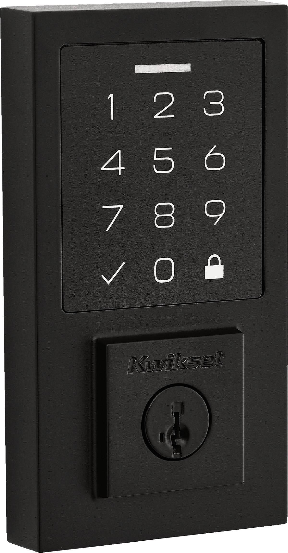 Kwikset SmartCode 270 Contemporary Matte Black Touchpad Single Cylinder Electronic Deadbolt