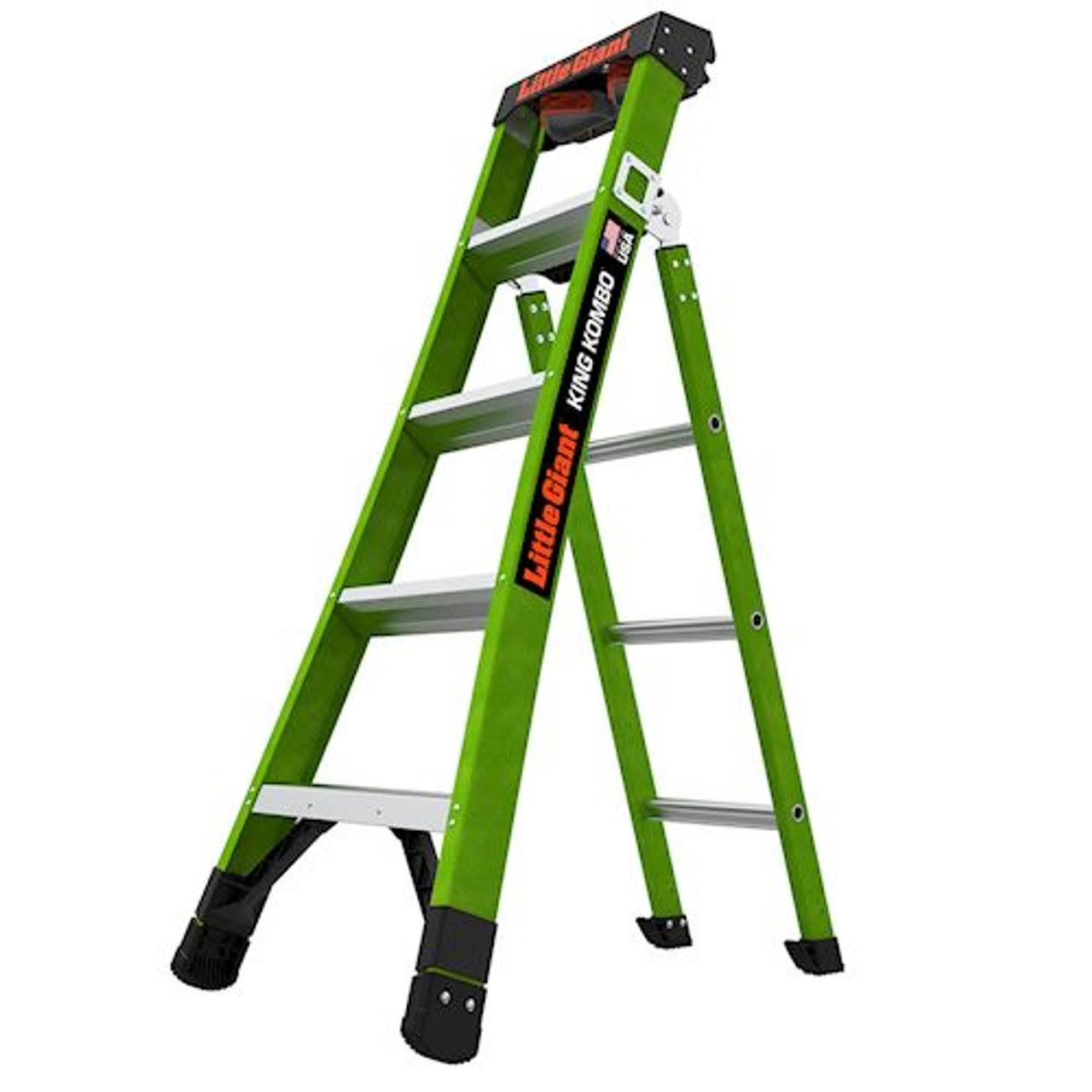 Little Giant King Kombo 5' Fiberglass 3-in-1 Multi-Use Ladder, 375 lb