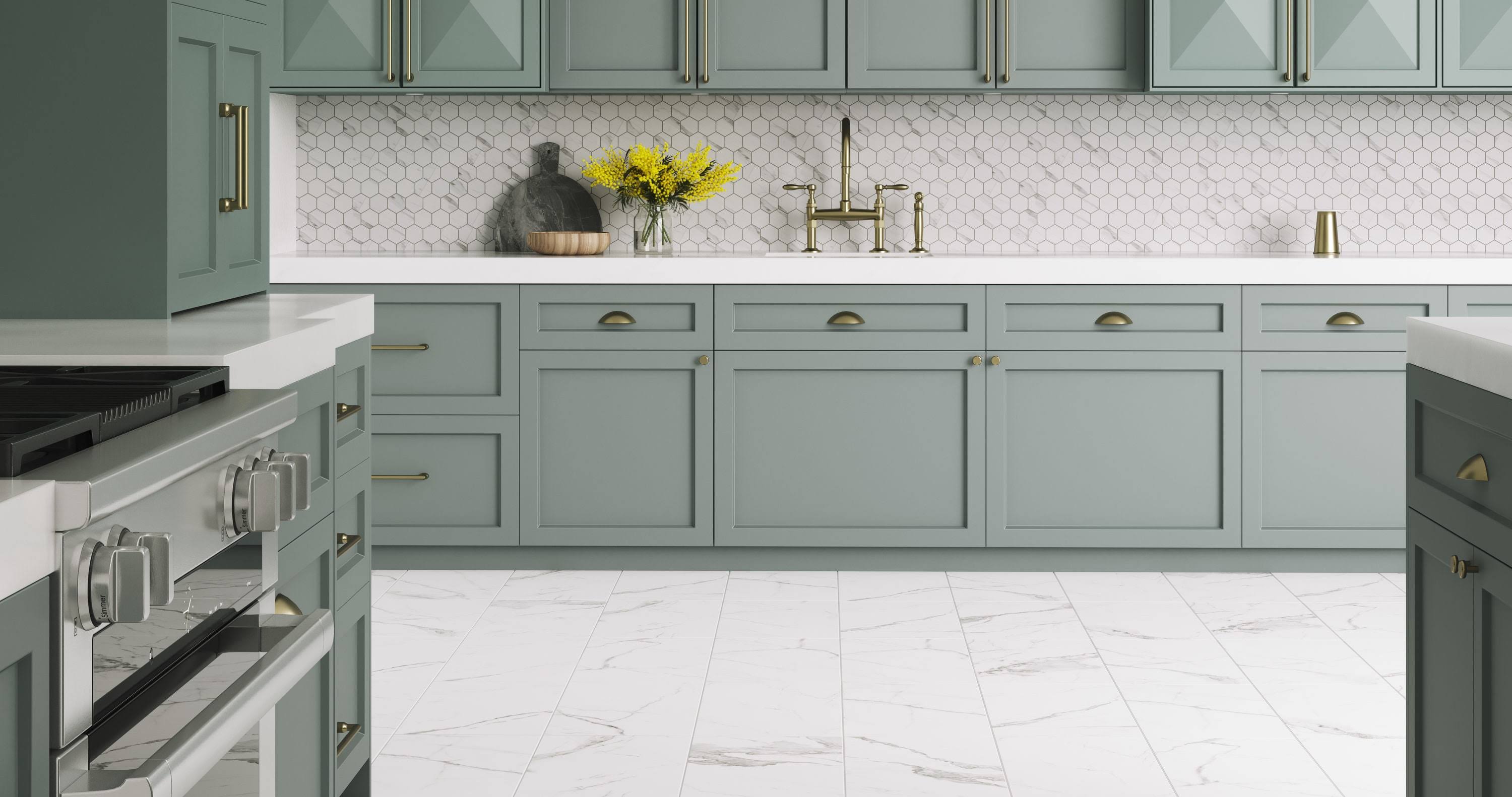 Satori Statuario Bullnose Statuario Matte Bullnose Porcelain Bullnose Tile (3-in x 12-in)