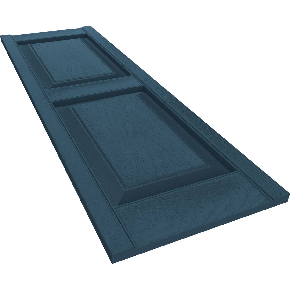 Builders Edge 15W in. Raised Panel Vinyl Shutters, Classic Blue