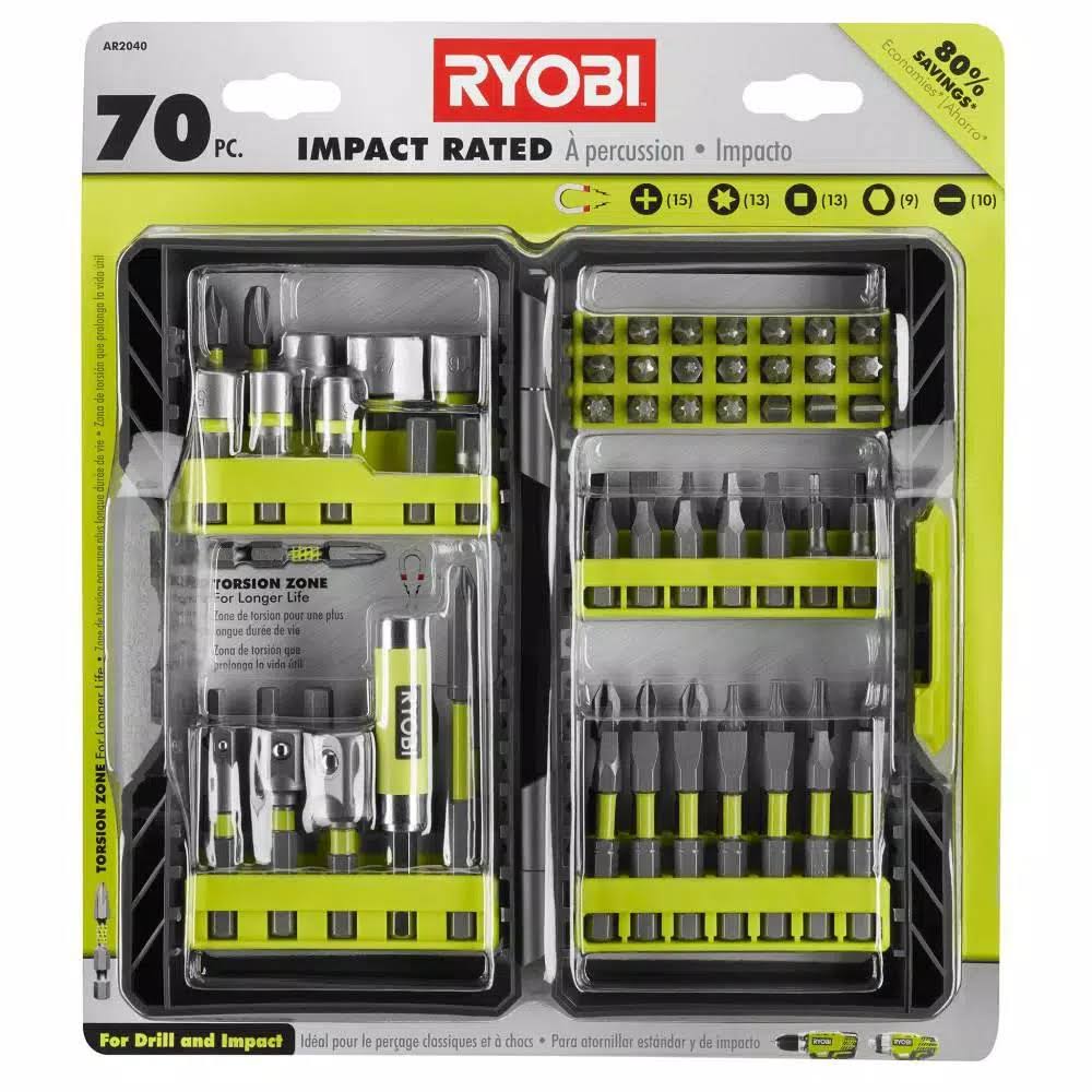 Ryobi- AR2040- Impact Rated Driving Kit- 70-Piece
