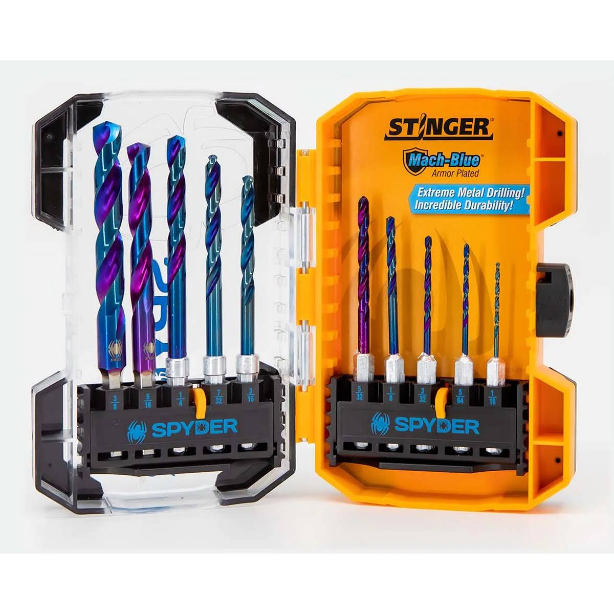 Spyder 19017 Stinger Mach-Blue Hex Shank Drill Bit Set 10pc.