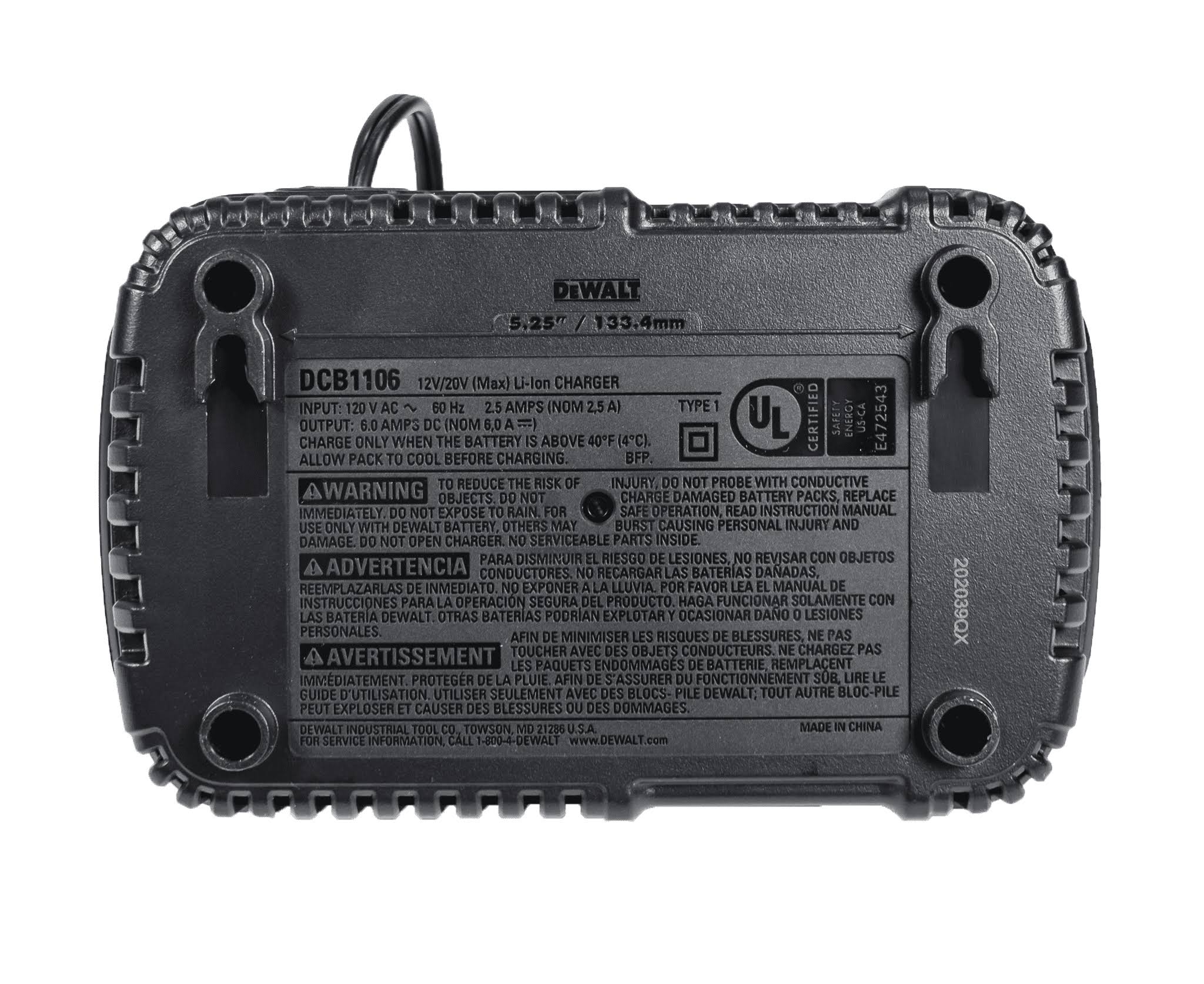 DeWalt DCB1106 6 Amp Battery Charger