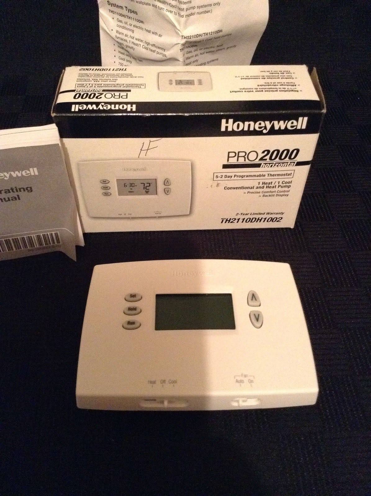 Honeywell TH2110DH1002- Pro 2000 Horizontal Programmable Thermostats