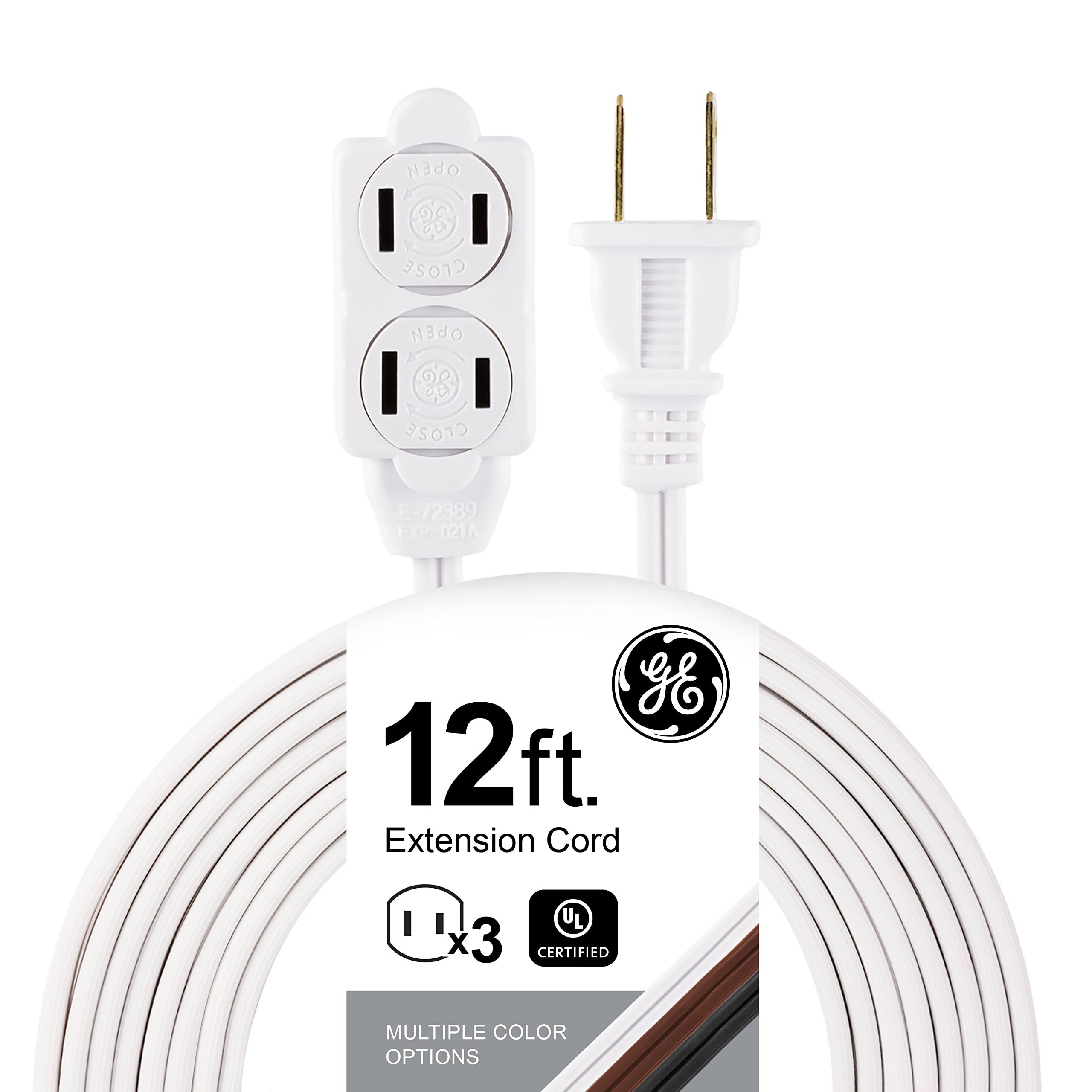 GE 51954 12 Feet Extension Cord- White