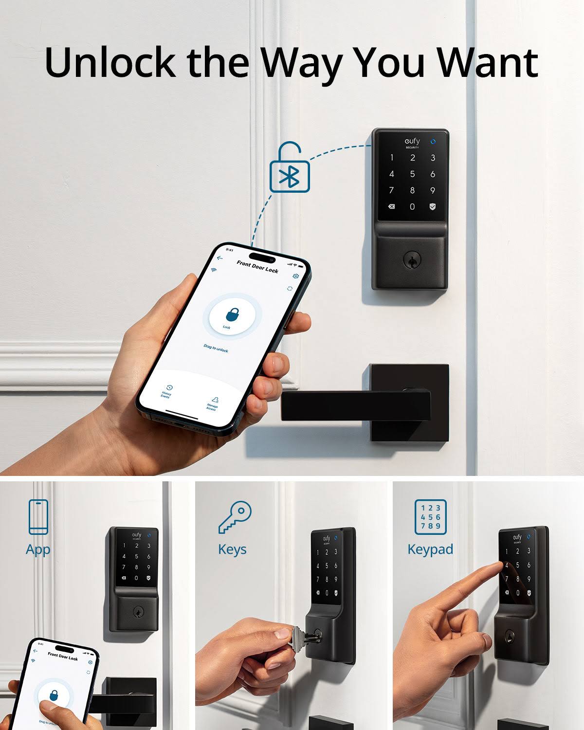 Eufy Security Smart Lock C210, 5-in-1 Keyless Entry Door Lock