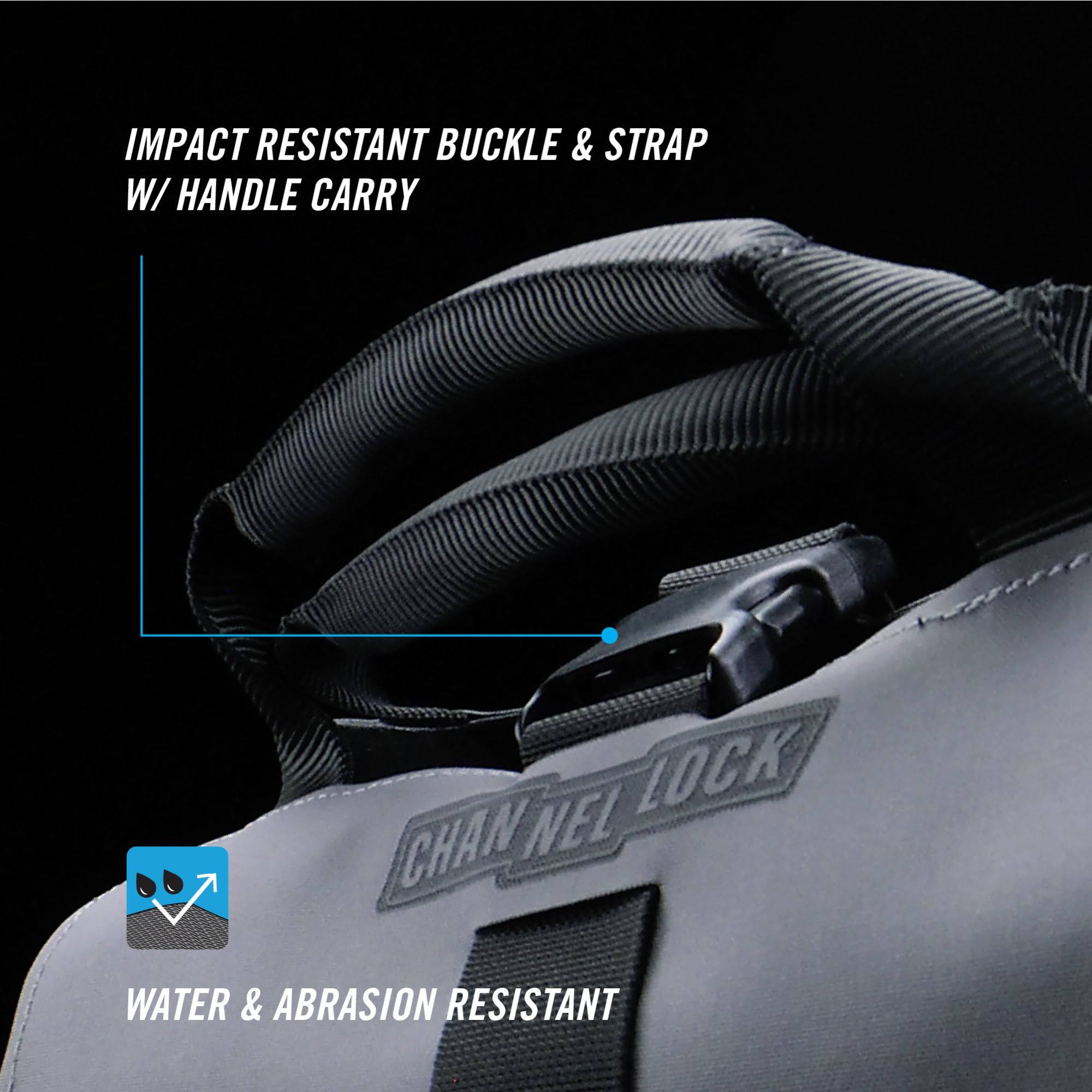 Channellock MTR2G Pro 2-Pouch Tool Roll System Grey Fused Cordura w/ BKL- USA Tool Depot