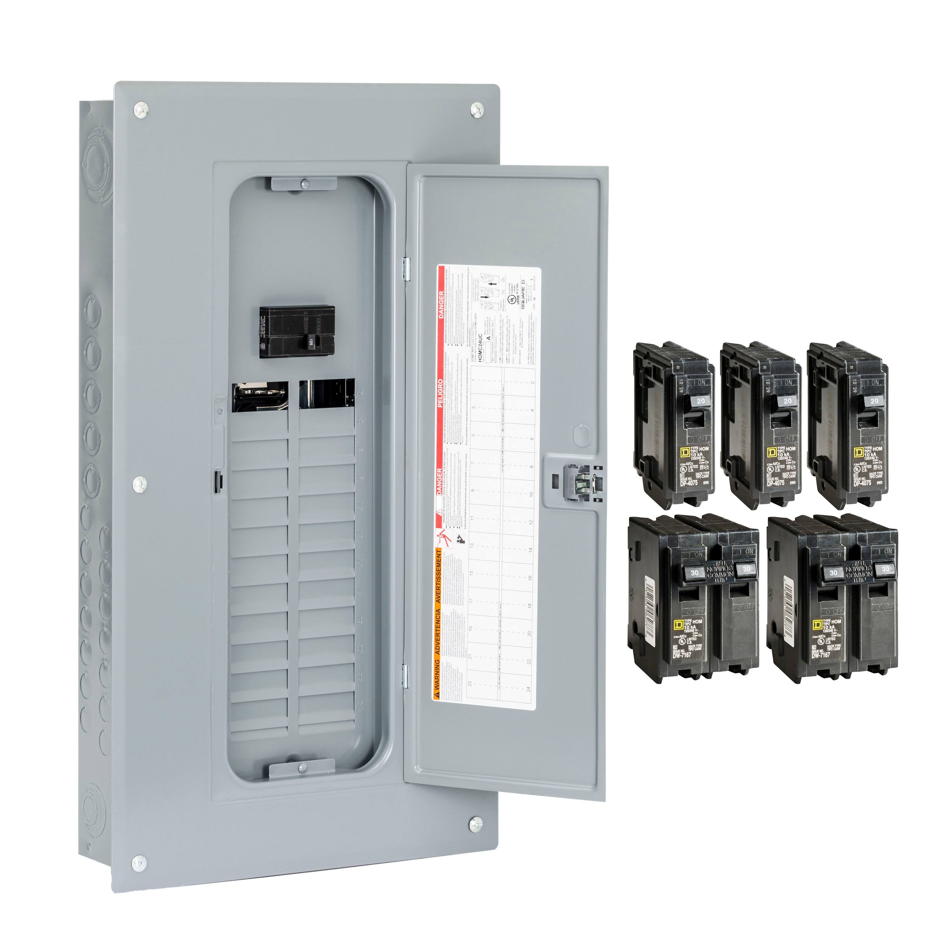 Square D Main Breaker Load Center 100 Amp 24-Space 48-Circuit Indoor Value Pack