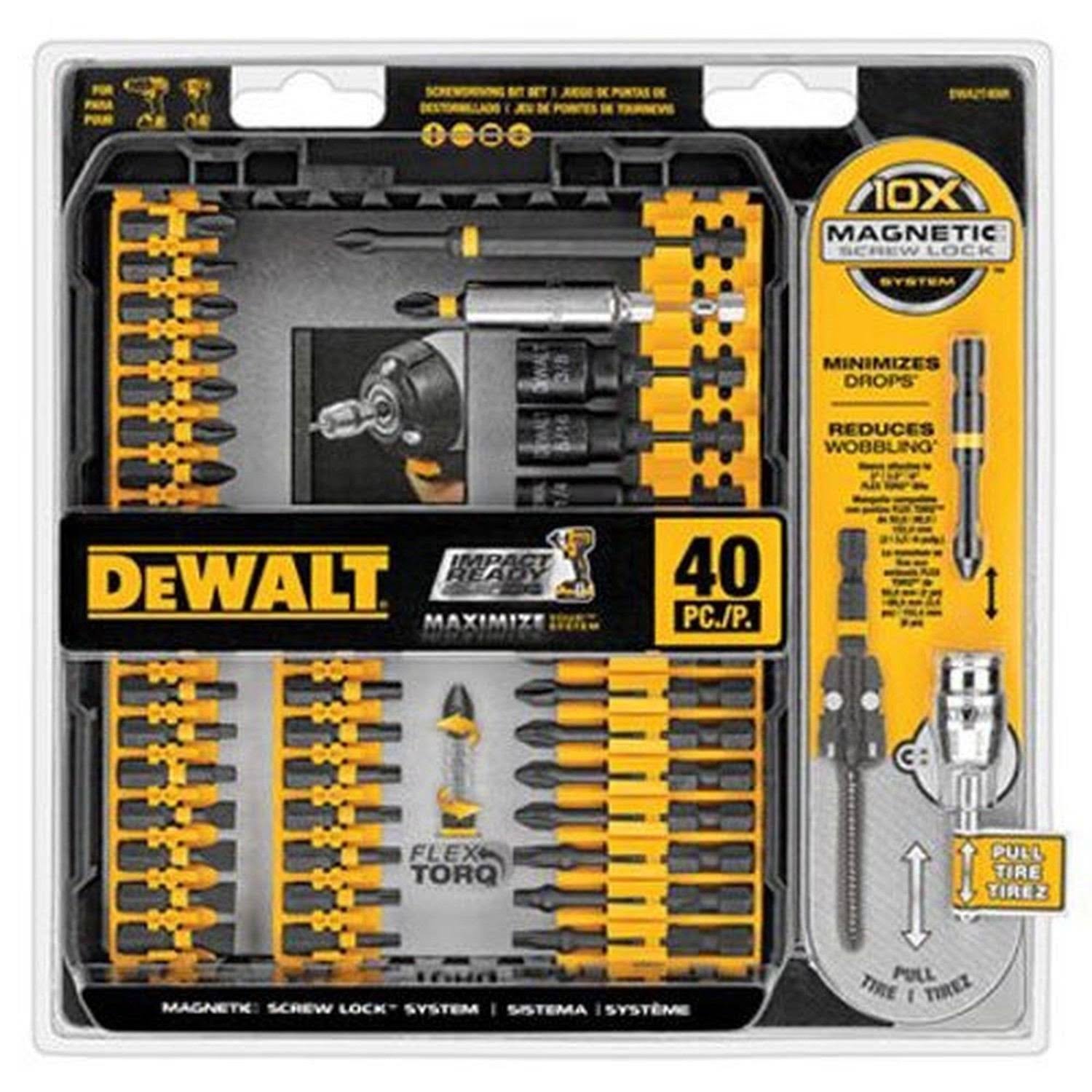 DeWalt DWA2T40IR Impact Ready FlexTorq Screw Driving Set 40-Piece Apple