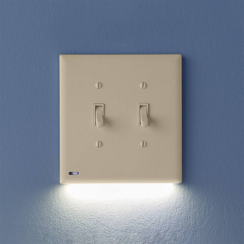 SwitchLight for Double Gang Switches Rocker / Light Almond / 1 Pack