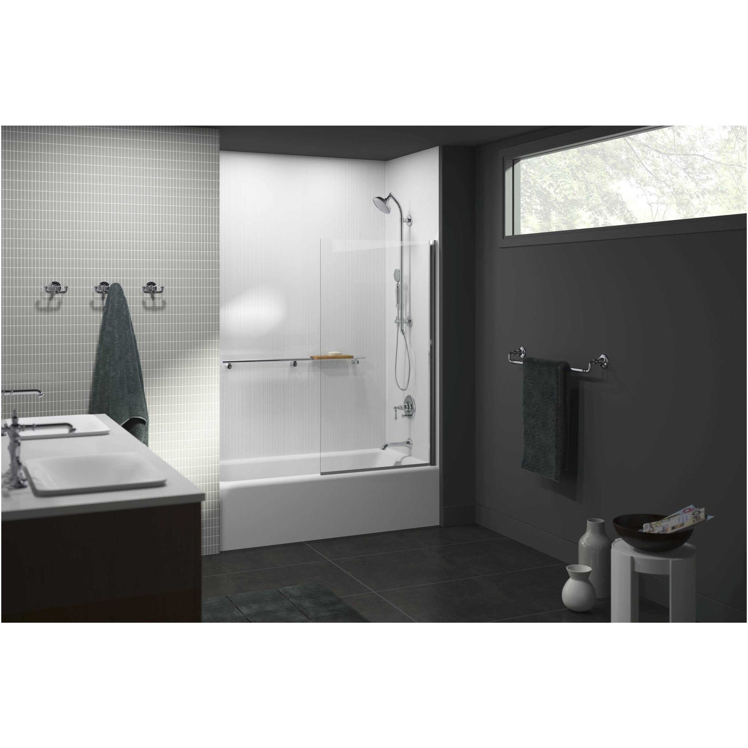Kohler K-76472-Y-CP Polished Chrome HydroRail-S Shower Column Kit with Artifacts 2.5 GPM Showerhead and Handshower
