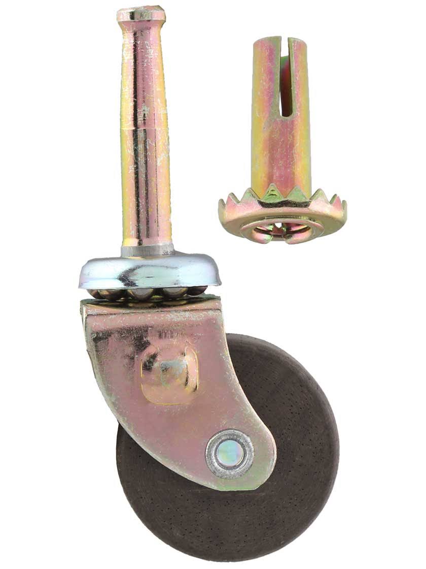 Single Wood Wheel Ball Bearing Caster