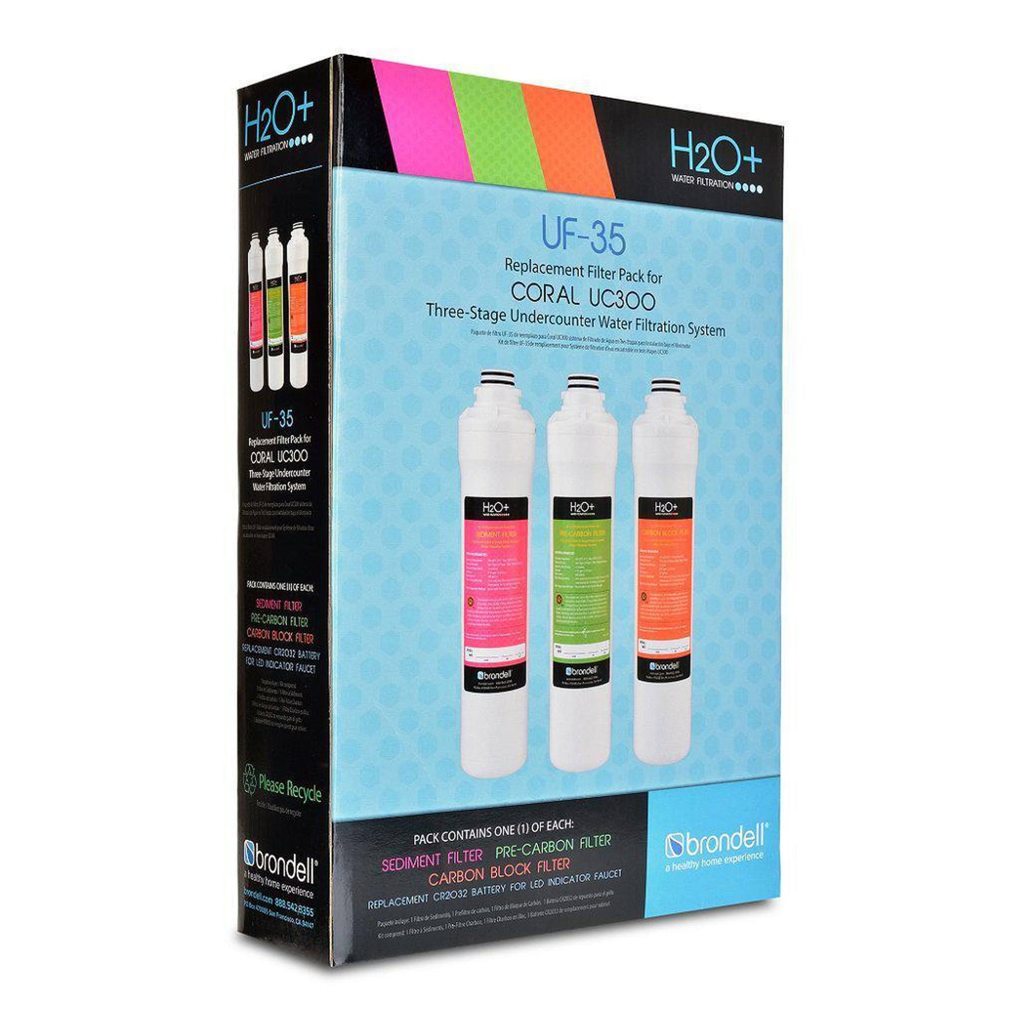 Brondell H2o+ Coral Three-Stage Replacement Filter Set (3 Filters)