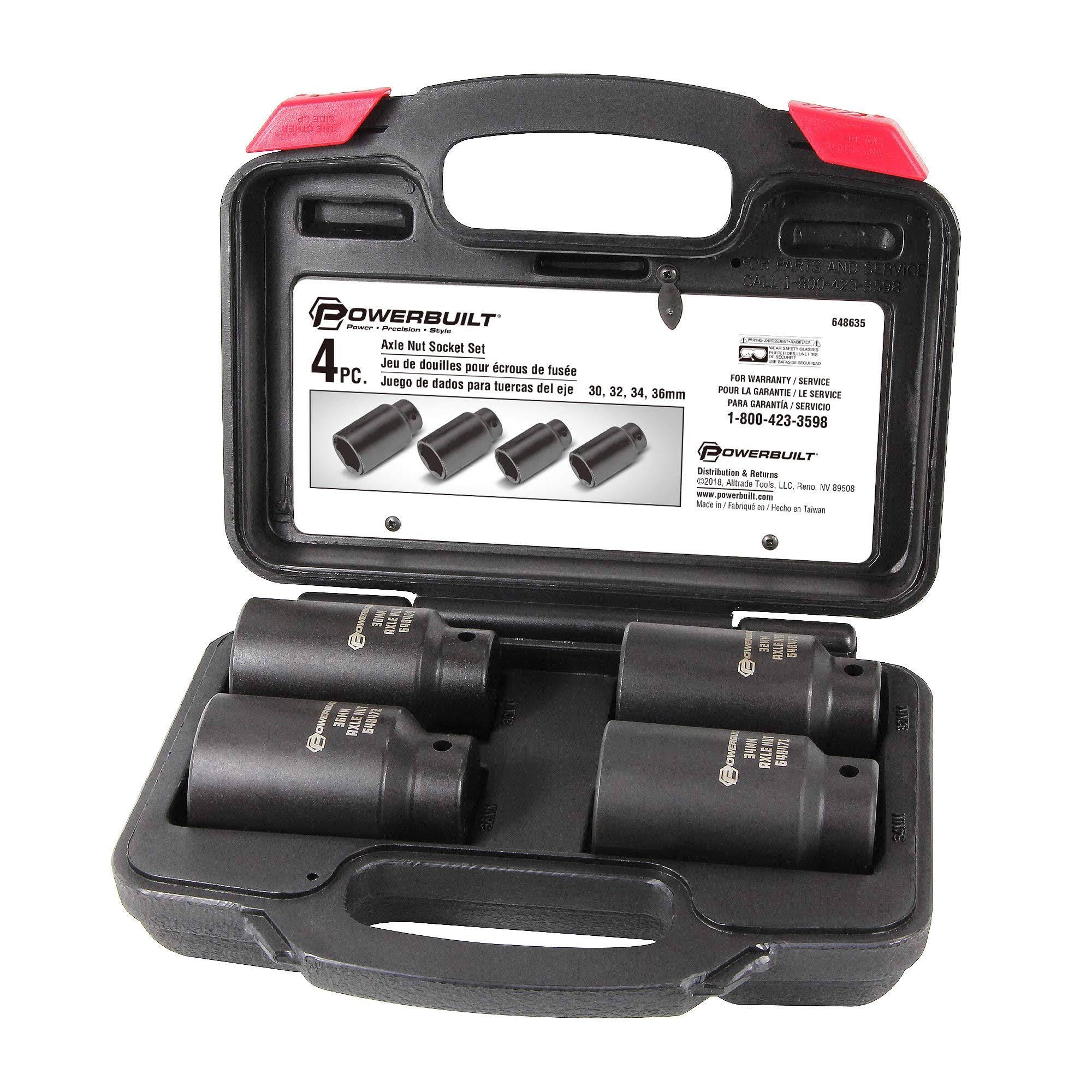 Powerbuilt 4 Piece Axle Nut Socket Set- 648635