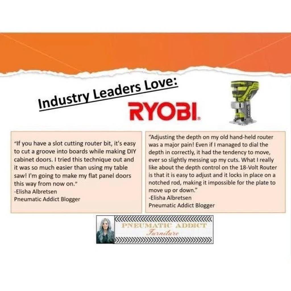 Ryobi One+ 18V Cordless Fixed Base Trim Router (Tool Only) P601