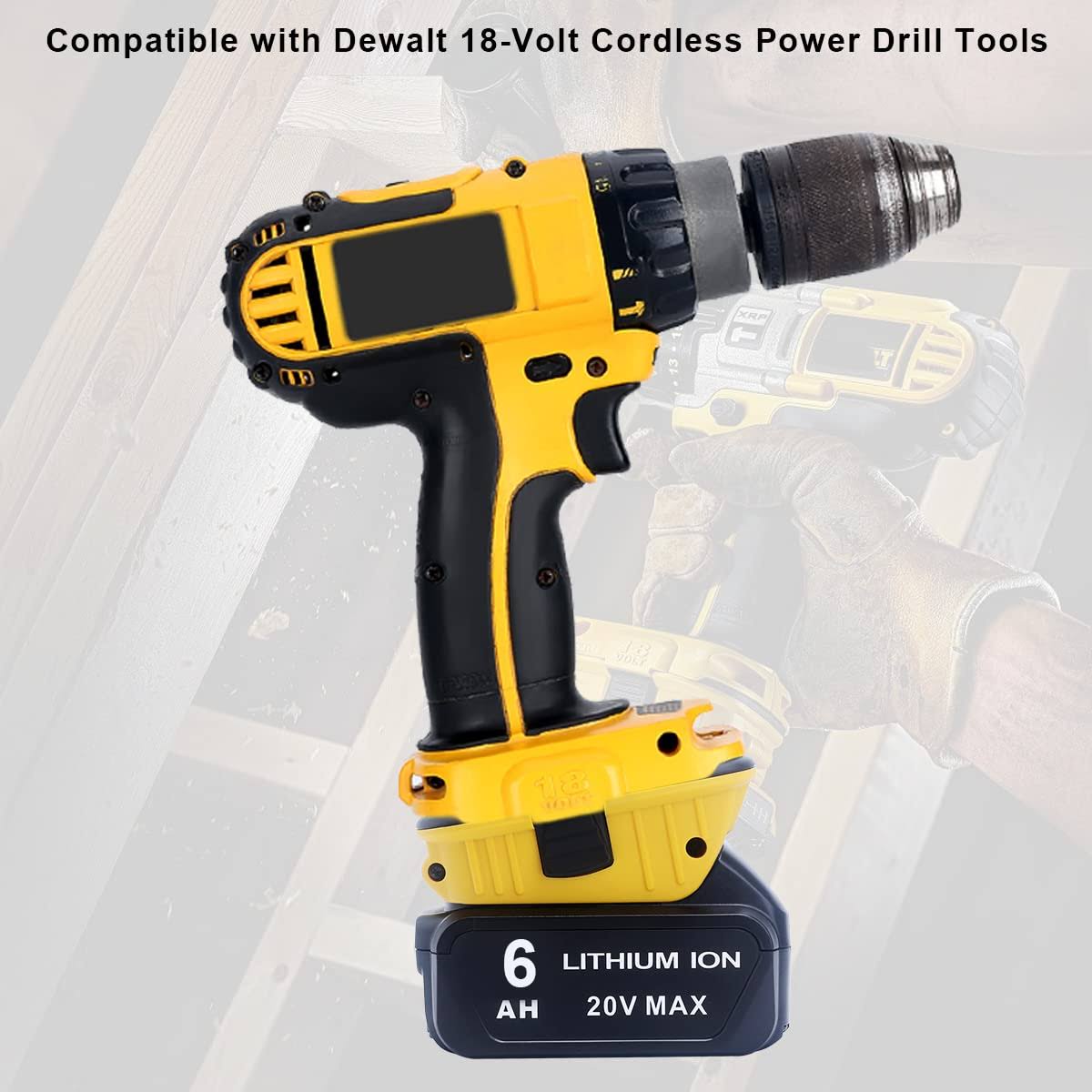 Elefly 2 Pack 18V to 20V Adapter DCA1820 Compatible with DeWalt 20V Lithium Battery DCB206 DCB204 DCB203, Replacement for DeWalt 18V NiCad & NiMH