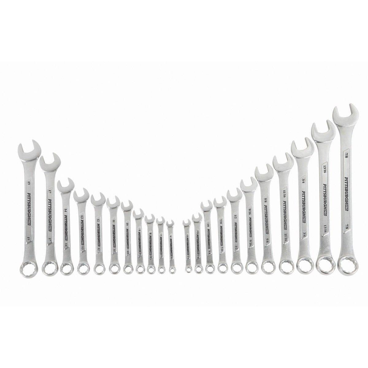 22 PC Combination Wrench Set, SAE and Metric