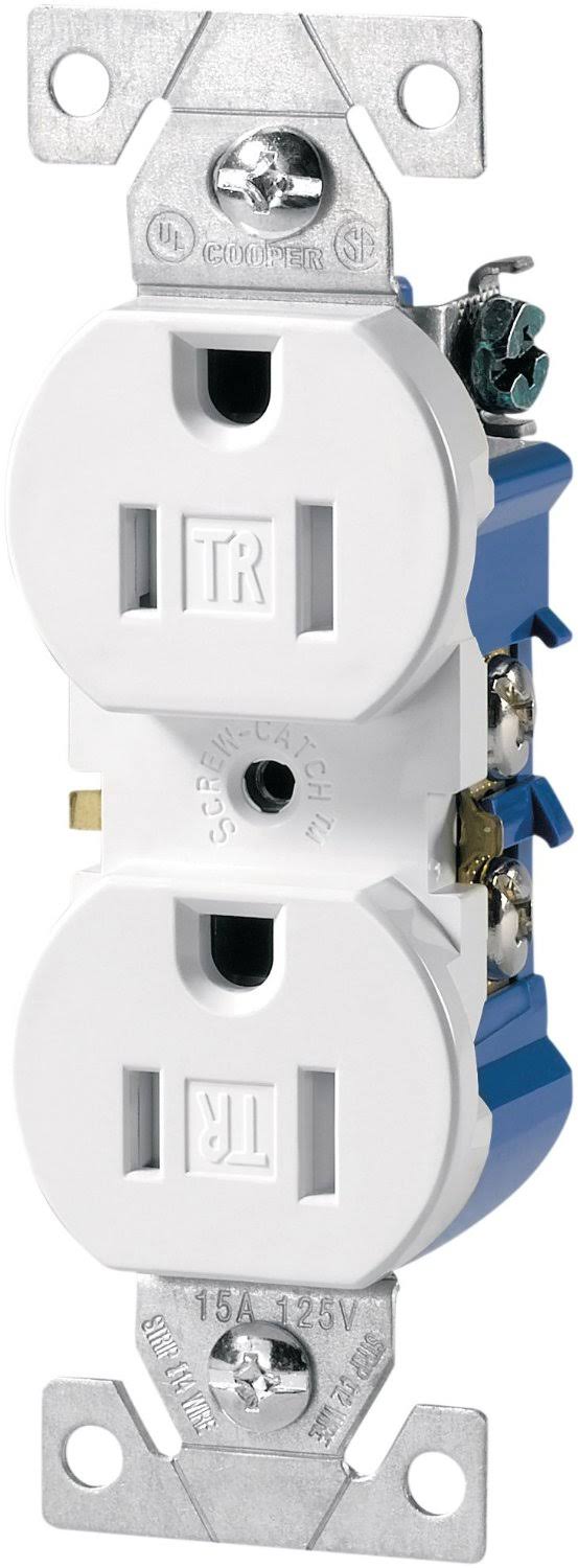 Cooper Wiring Tr270w-box Tamper Resistant Duplex Receptacle, White