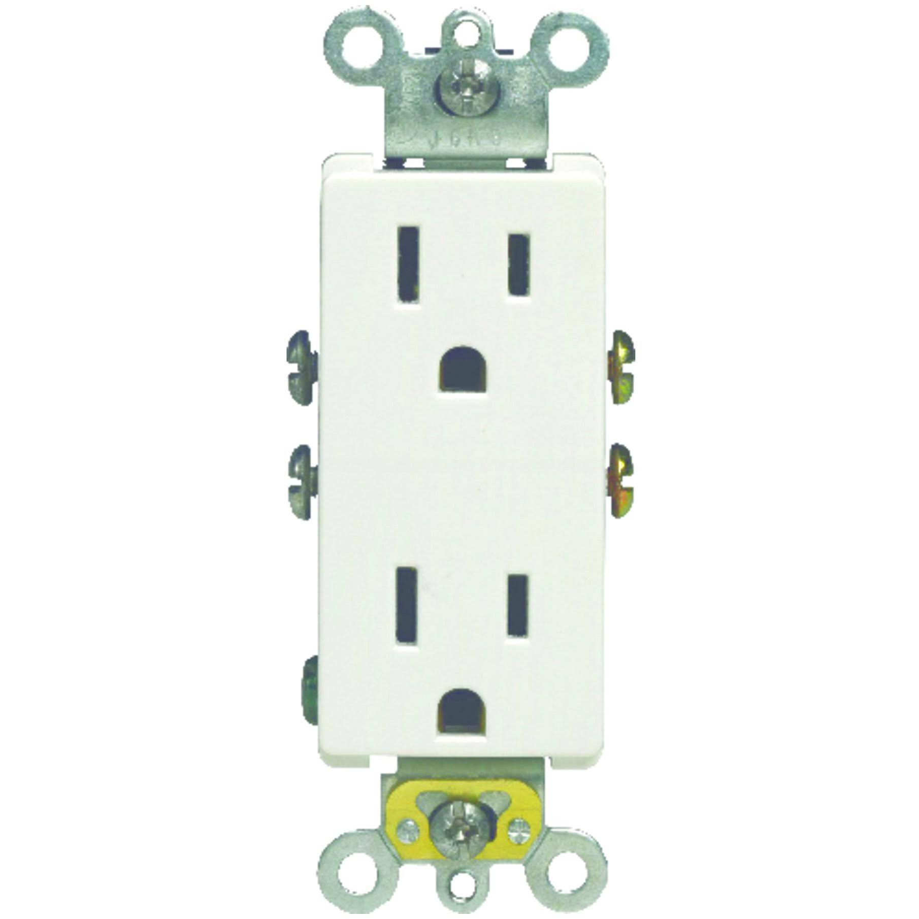 Leviton Decora Duplex Outlet White, 15