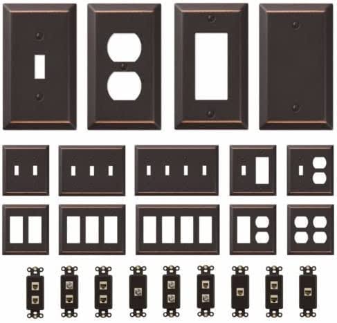 Oil Rubbed Bronze Wall Switch Plate Outlet Cover Toggle Rocker GFI Duplex Outlet (Power Outlet Duplex Single)