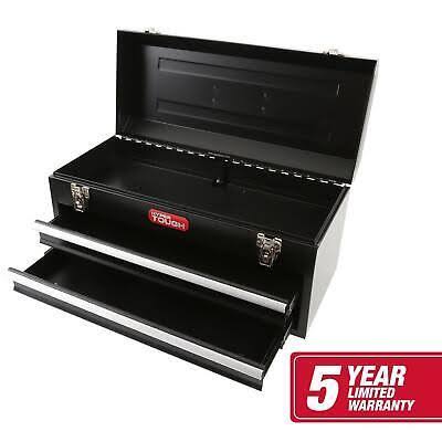 Hyper Tough 2-Drawer Tool Box Tool Chest with Flip-Up Lid- Black- 20 in