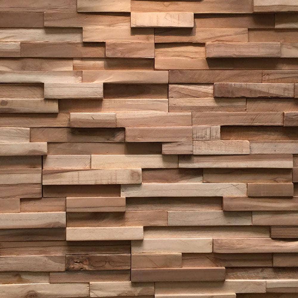 WALL!SUPPLY 0.79 in. x 7.09 in. x 19.49 in. UltraWood Teak Firenze Jointless Common Plank (10-Pack), Brown 22760111