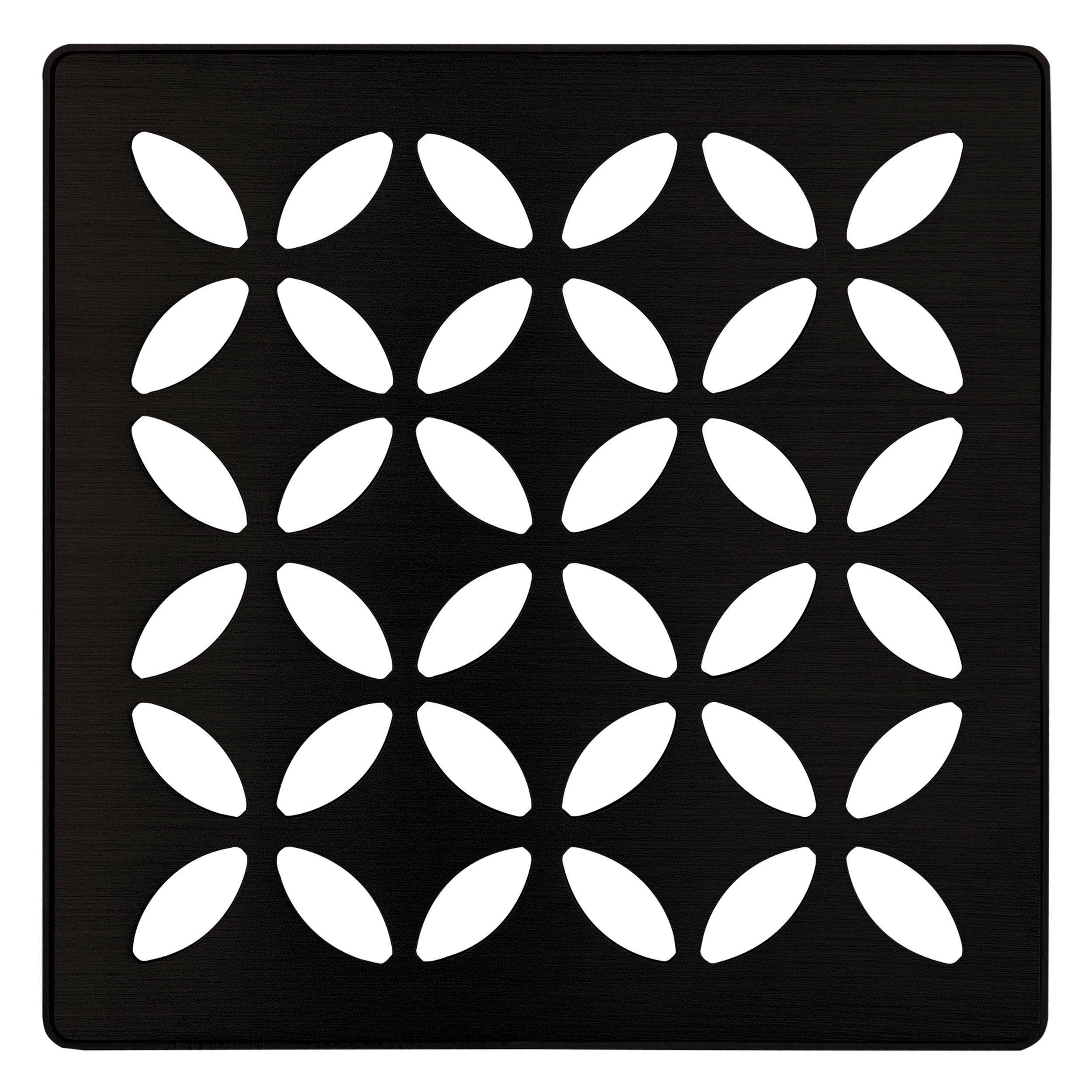 Schluter Kerdi-Drain 4in. Grate Matte Black Floral