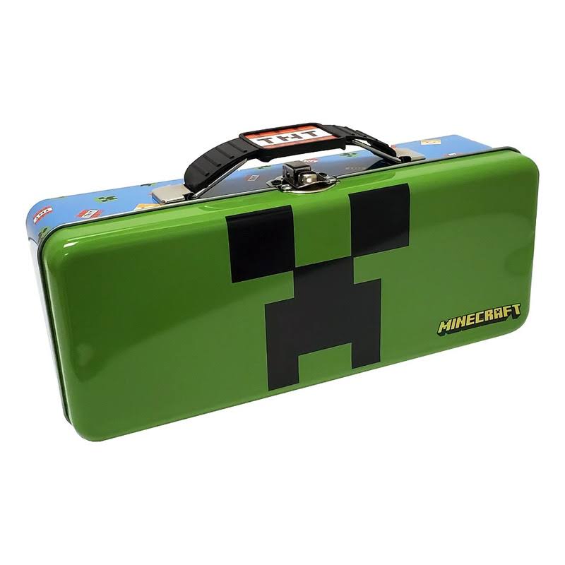 Minecraft Great for Storage & Gift Giving Tool Tin with Handle Clasp & Lid- Each