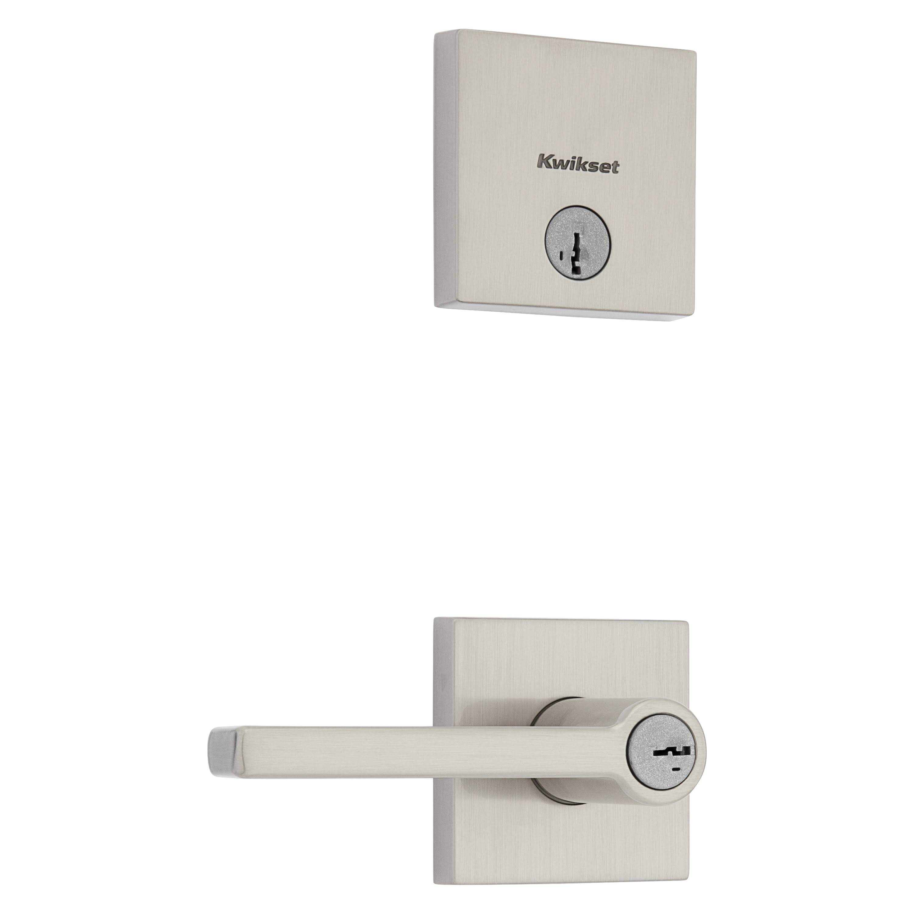 Kwikset Halifax Satin Nickel Zinc Lever and Single Cylinder Deadbolt