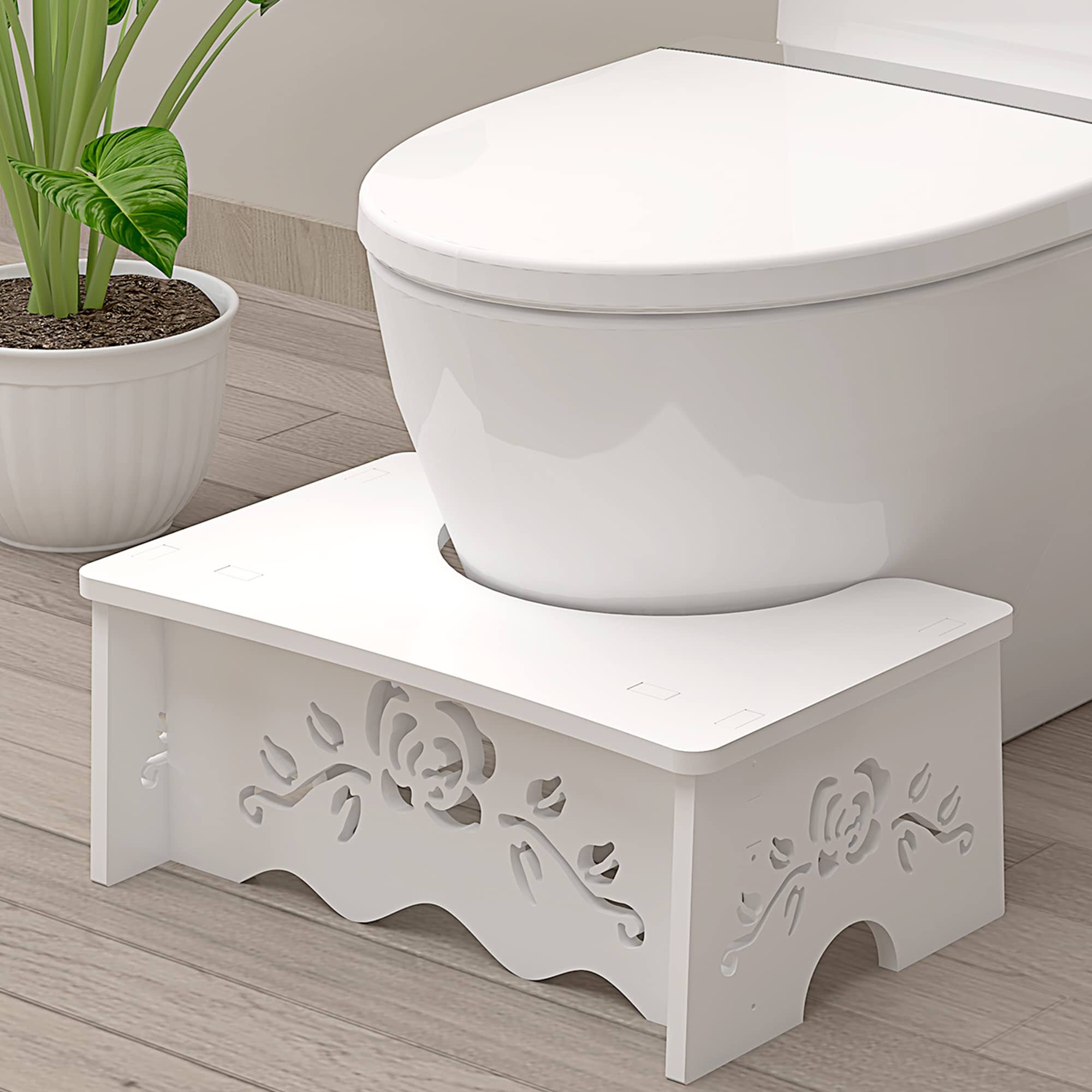 Fanwer Portable Squatting Toilet Stool,Wood-Plastic Board Toilet Assistance Steps for Kids,Children,Toddlers,Adults