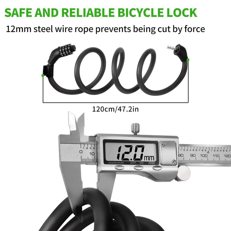 Electric Scooter Lock, HAONAIMO 4 Feet Bike Lock Cable Lock, Scooter Locks Anti Theft 4 Digit Resettable Combination Coiling Scooter Lock for Xiaomi