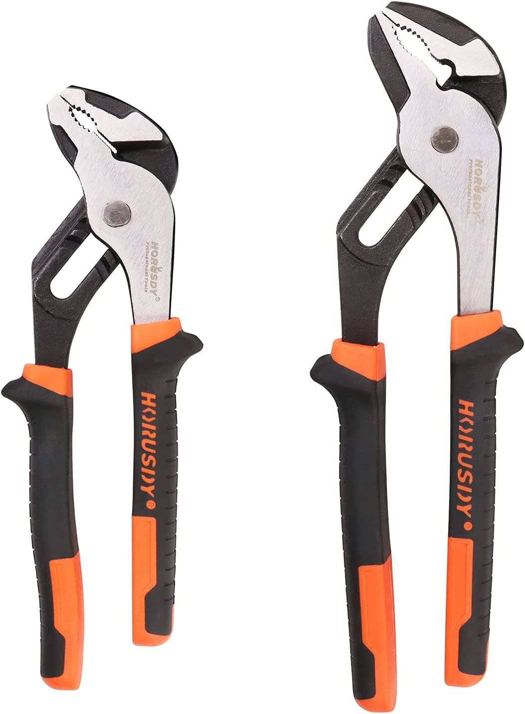 Hyper Tough 2-Piece 8-Inch and 10-Inch Groove Joint Pliers Set