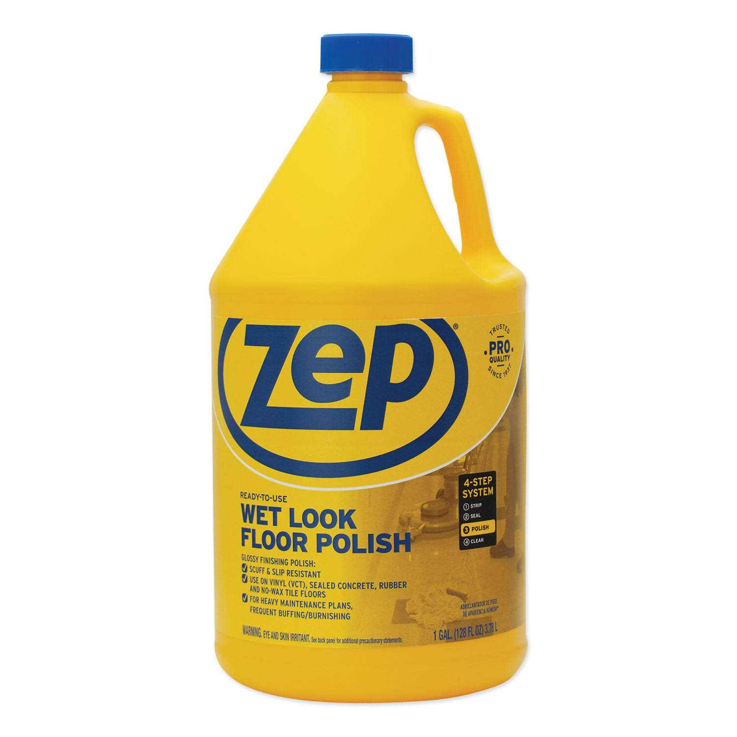 Zep Wet Look Floor Polish, 1 gal, 4/Carton