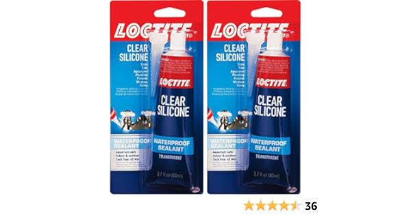 Loctite Clear Silicone Waterproof Sealant 2.7-Ounce Tube (908570), 2 Pack