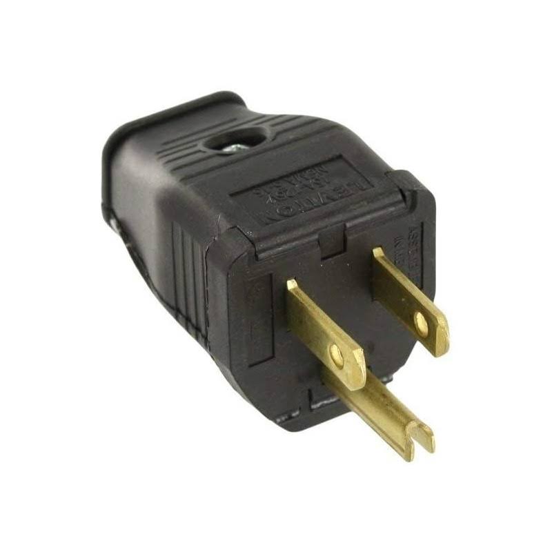 Leviton 2 Pole 3 Wire Black Grounding Plug