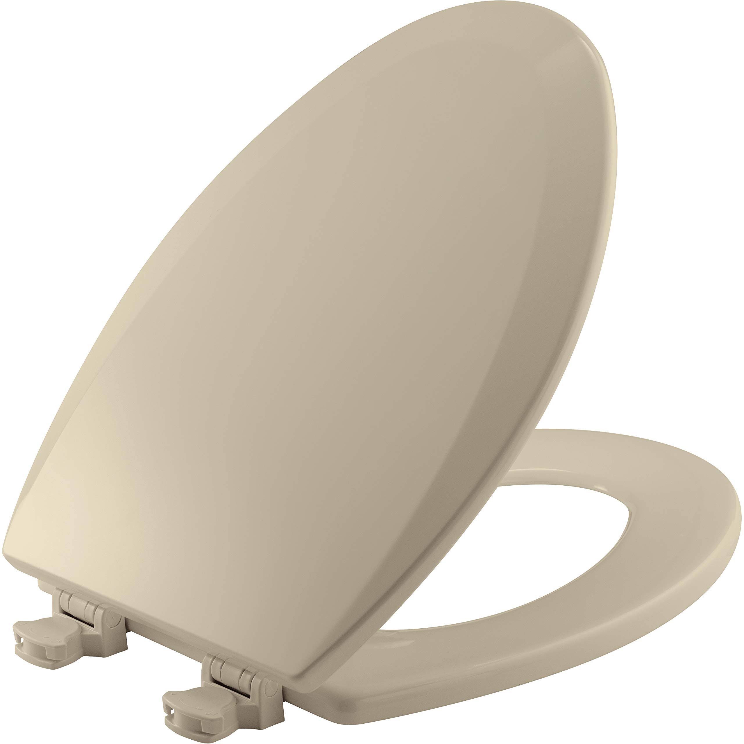 Bemis B1500EC006 Elongated Closed Front Molded Wood Toilet Seat with Cover in Bone