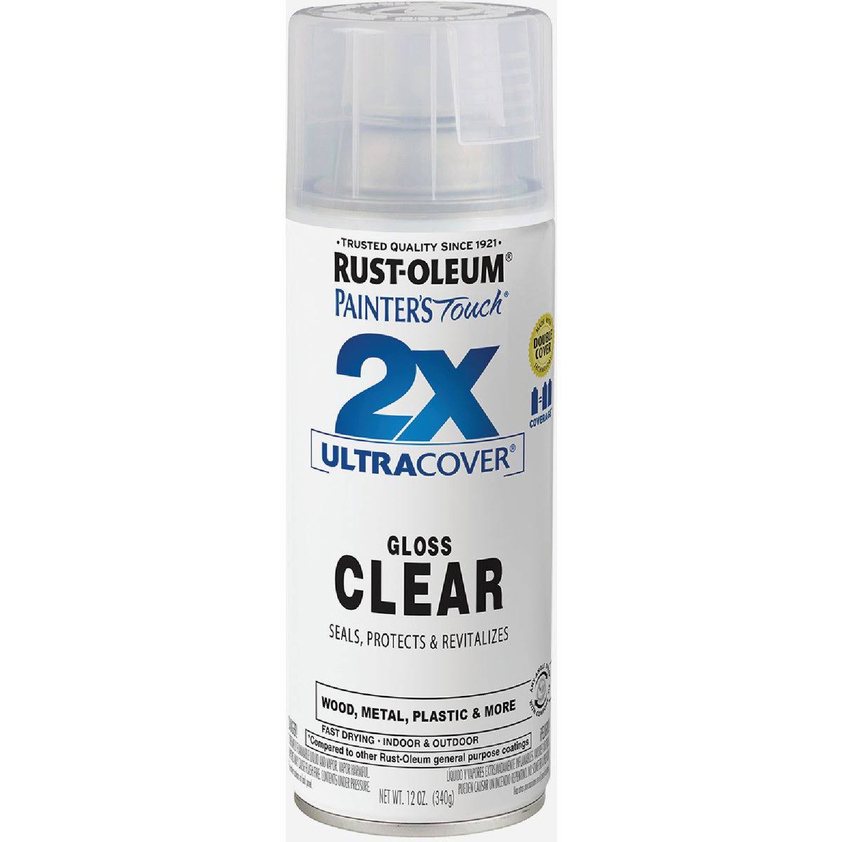 Rust-Oleum 12oz 2x Painter's Touch Ultra Cover Gloss Spray Paint Clear