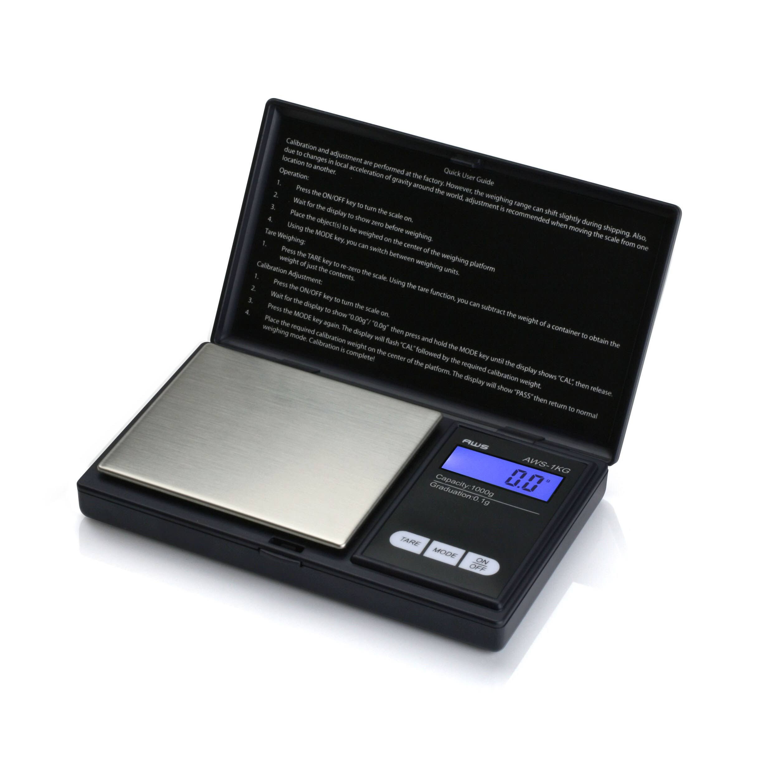 AWS-1KG-BLK- American Weigh Scales Digital Pocket Scale Black