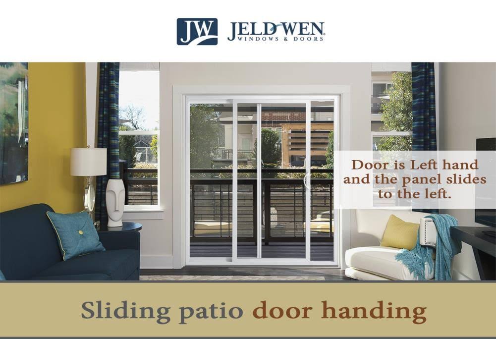 JELD-WEN 96-in x 80-in Low-E White Vinyl Sliding Left-Hand Sliding Double Patio Door Screen Included | LOWOL156200110