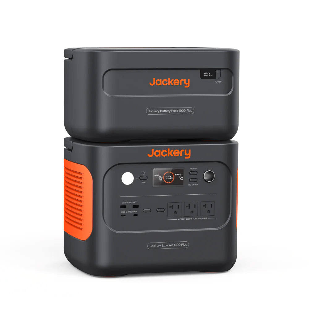 Jackery Explorer 1000 Plus Solar Generator Power Station + 2 x SolarSaga 100W Solar Panels
