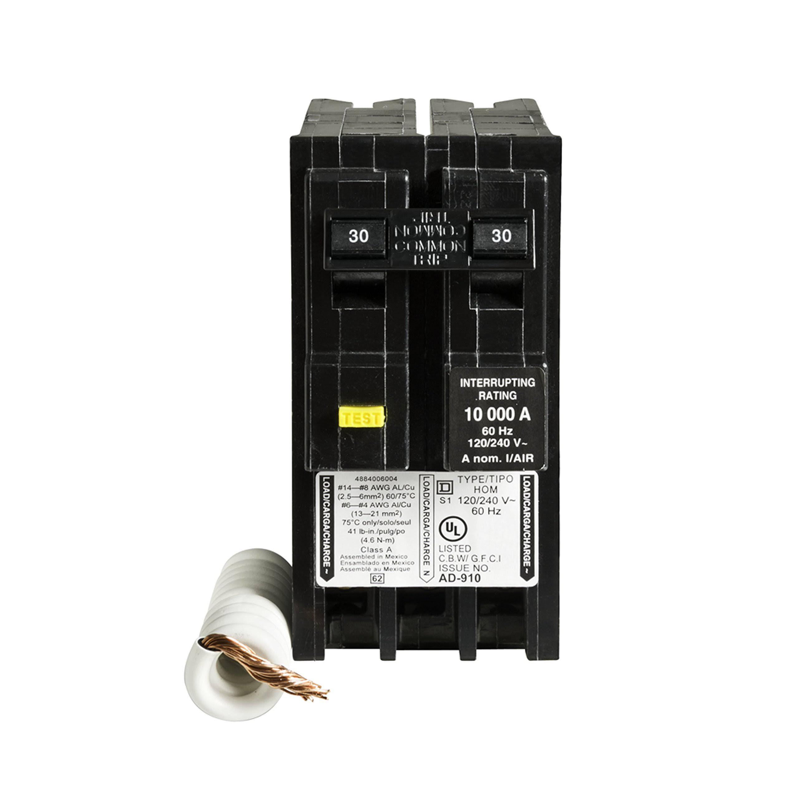 Square D Hom230gfic Homeline 30 Amp Two-Pole GFCI Circuit Breaker