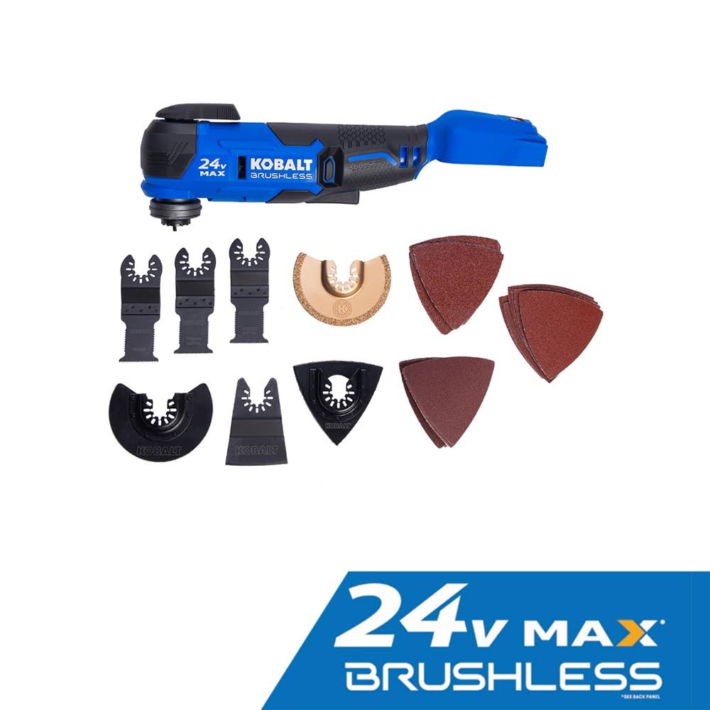 Kobalt Cordless Brushless 24-Volt Max Variable Speed 17-Piece Oscillating Tool Kit with Soft | KMT 224B-03