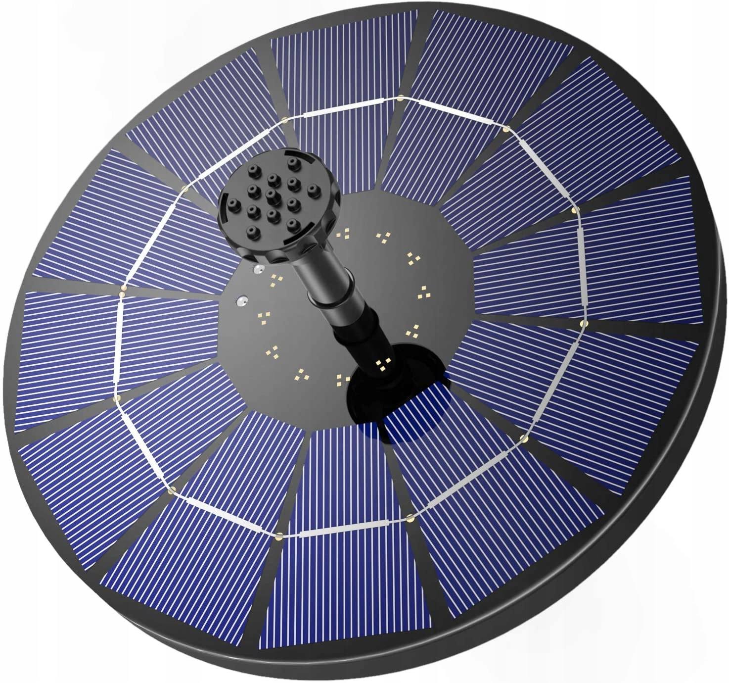 LAWOHO Solar Fountain for Bird Bath, Solar Powered Fountain Pump 1.5W Free Standing Floating Birdbath Water Pumps for Garden, Patio, Pond and Pool